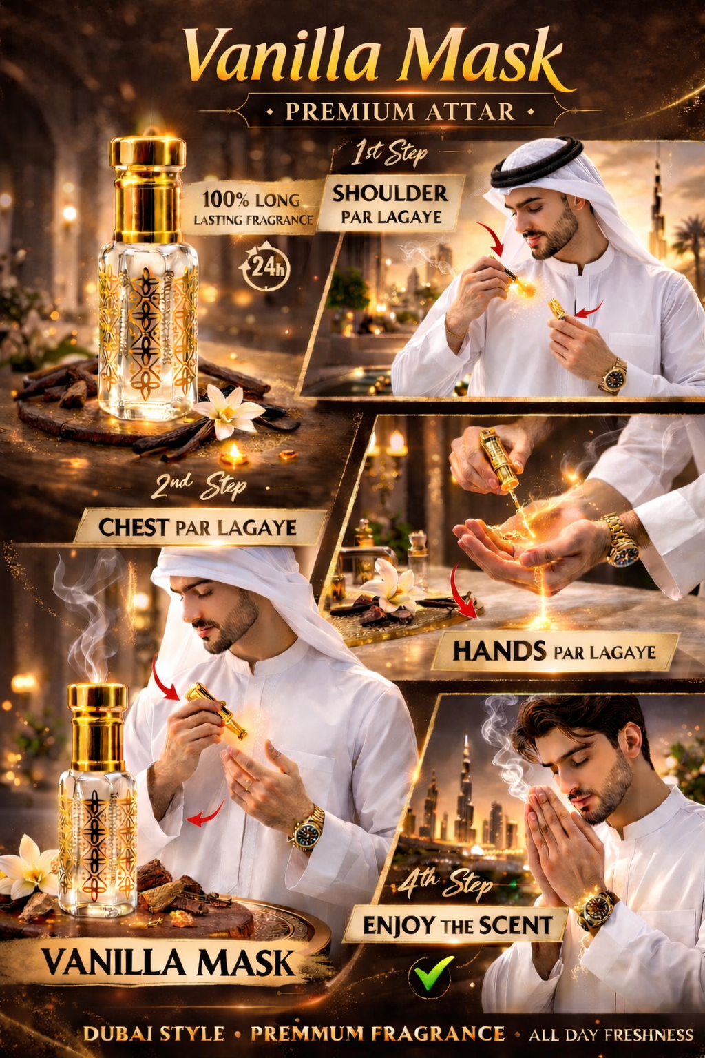 Bakhoor body attar 6ml Vanilla mask 6ml